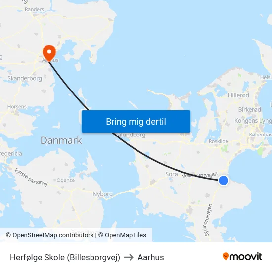Herfølge Skole (Billesborgvej) to Aarhus map