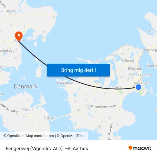 Fengersvej (Vigerslev Allé) to Aarhus map