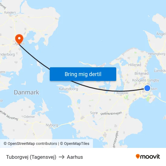 Tuborgvej (Tagensvej) to Aarhus map
