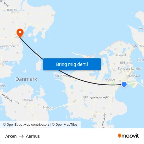 Arken to Aarhus map