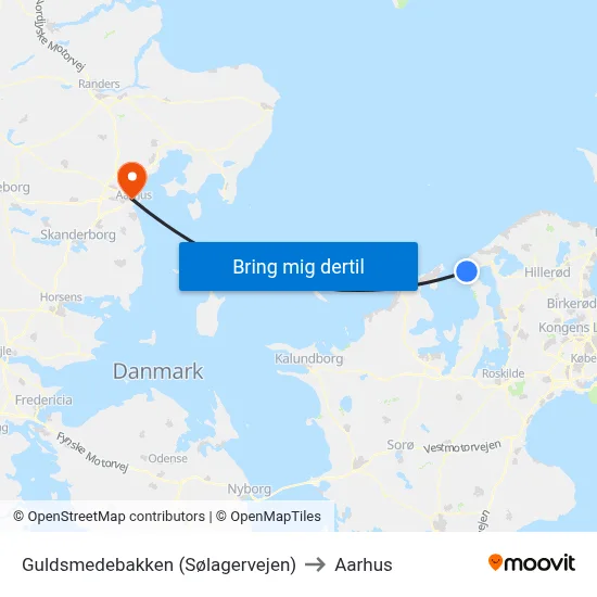 Guldsmedebakken (Sølagervejen) to Aarhus map