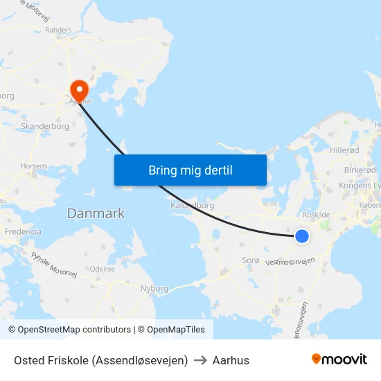Osted Friskole (Assendløsevejen) to Aarhus map