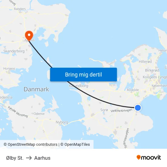 Ølby St. to Aarhus map