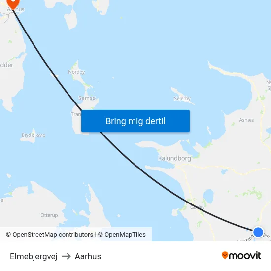 Elmebjergvej to Aarhus map