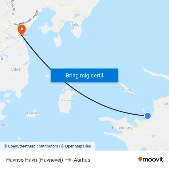 Havnsø Havn (Havnevej) to Aarhus map