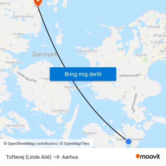 Toftevej (Linde Allé) to Aarhus map