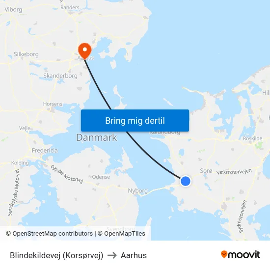 Blindekildevej (Korsørvej) to Aarhus map