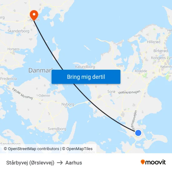 Stårbyvej (Ørslevvej) to Aarhus map