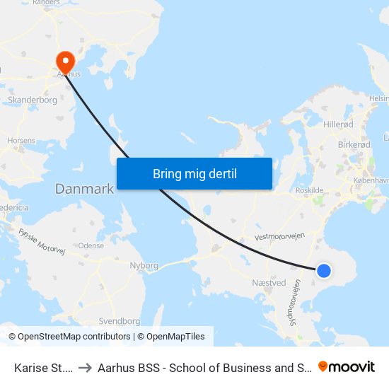 Karise St. (Banevej) to Aarhus BSS - School of Business and Social Sciences, Aarhus University map