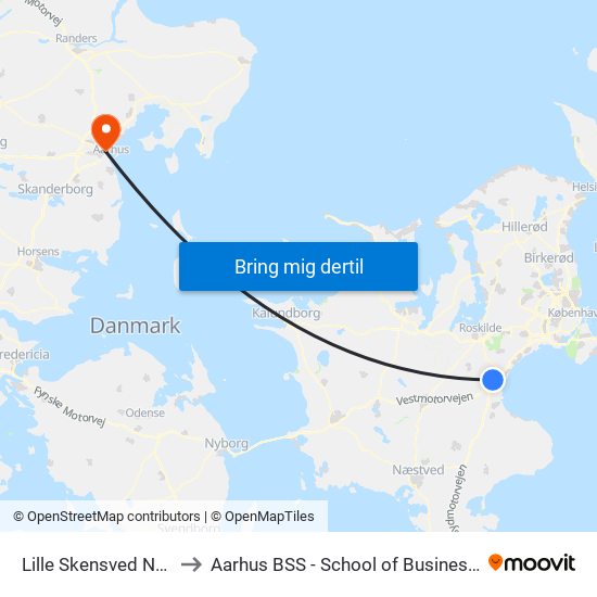 Lille Skensved Naurbjergvej (Egedesvej) to Aarhus BSS - School of Business and Social Sciences, Aarhus University map