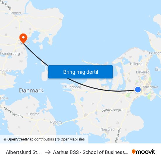 Albertslund Stadion (Stadionstien) to Aarhus BSS - School of Business and Social Sciences, Aarhus University map