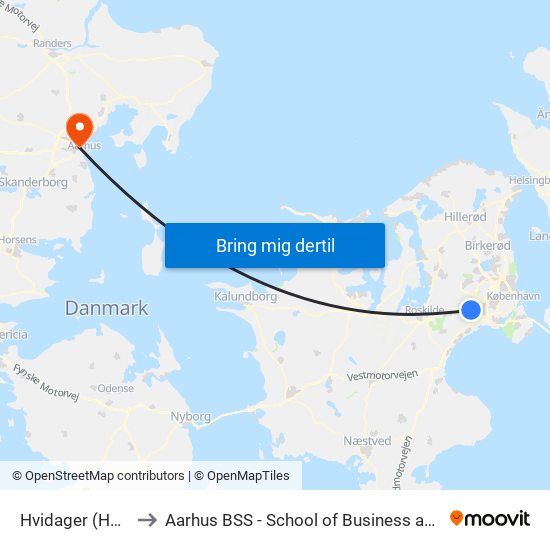 Hvidager (Herstedvestervej) to Aarhus BSS - School of Business and Social Sciences, Aarhus University map