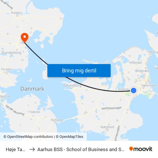 Høje Taastrup St. to Aarhus BSS - School of Business and Social Sciences, Aarhus University map