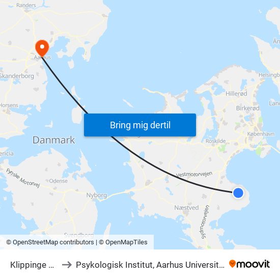 Klippinge St. to Psykologisk Institut, Aarhus Universitet map