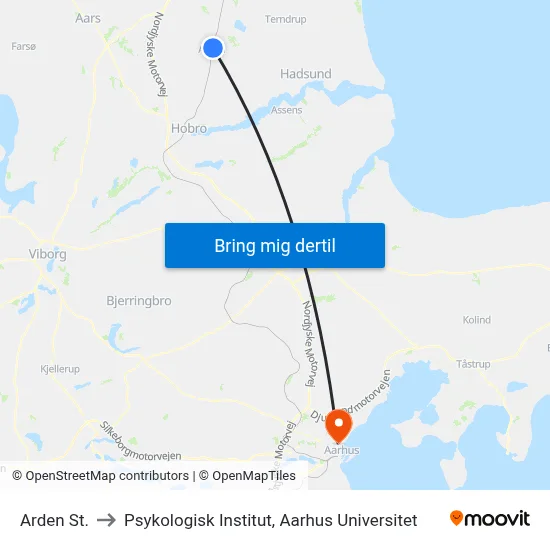 Arden St. to Psykologisk Institut, Aarhus Universitet map