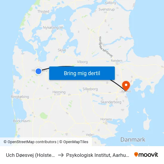 Uch Døesvej (Holstebro Kom) to Psykologisk Institut, Aarhus Universitet map