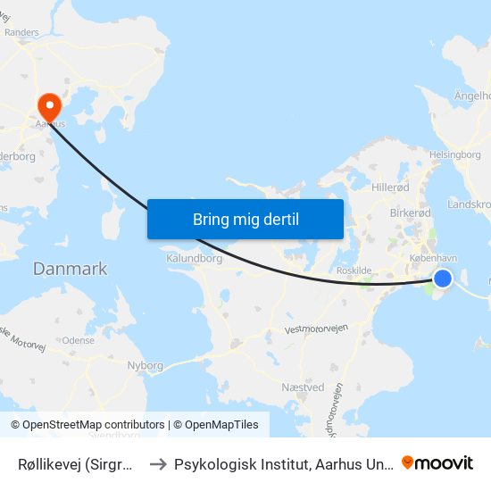 Røllikevej (Sirgræsvej) to Psykologisk Institut, Aarhus Universitet map