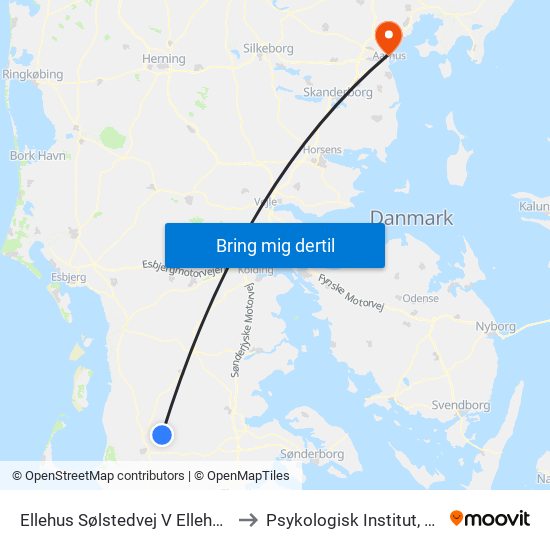 Ellehus Sølstedvej V Ellehusvej (Løgumkloster) to Psykologisk Institut, Aarhus Universitet map