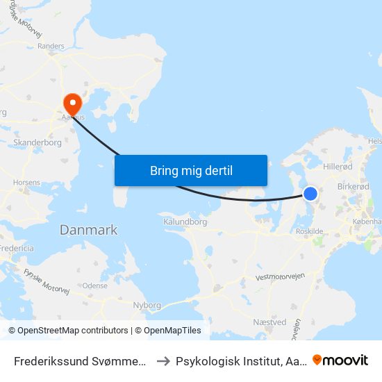 Frederikssund Svømmehal (Kornvænget) to Psykologisk Institut, Aarhus Universitet map