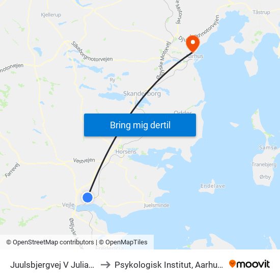 Juulsbjergvej V Julianebjergvej to Psykologisk Institut, Aarhus Universitet map