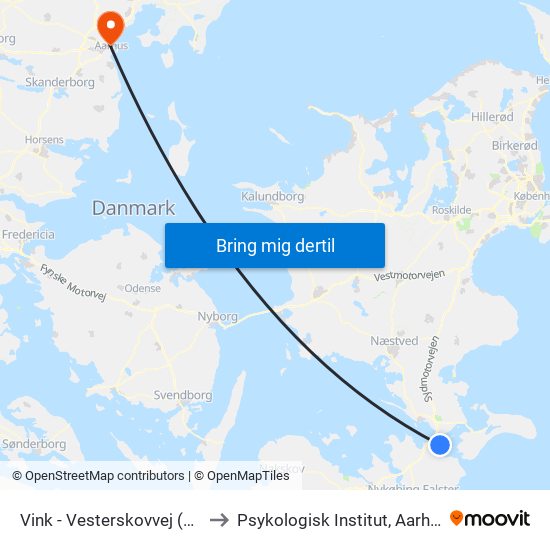 Vink - Vesterskovvej (Grønsundvej) to Psykologisk Institut, Aarhus Universitet map