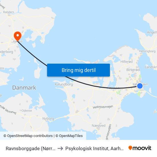 Ravnsborggade (Nørrebrogade) to Psykologisk Institut, Aarhus Universitet map