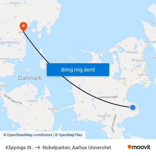 Klippinge St. to Nobelparken, Aarhus Universitet map