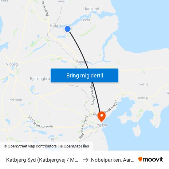 Katbjerg Syd (Katbjergvej / Mariagerfjord Kommune) to Nobelparken, Aarhus Universitet map