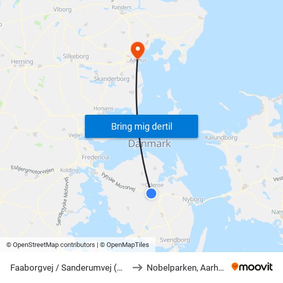 Faaborgvej / Sanderumvej (Odense Kommune) to Nobelparken, Aarhus Universitet map