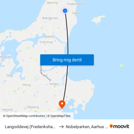 Langoddevej (Frederikshavn Kommune) to Nobelparken, Aarhus Universitet map