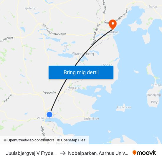 Juulsbjergvej V Frydenlund to Nobelparken, Aarhus Universitet map