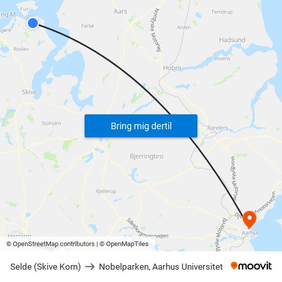 Selde (Skive Kom) to Nobelparken, Aarhus Universitet map