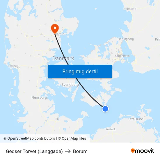 Gedser Torvet (Langgade) to Borum map