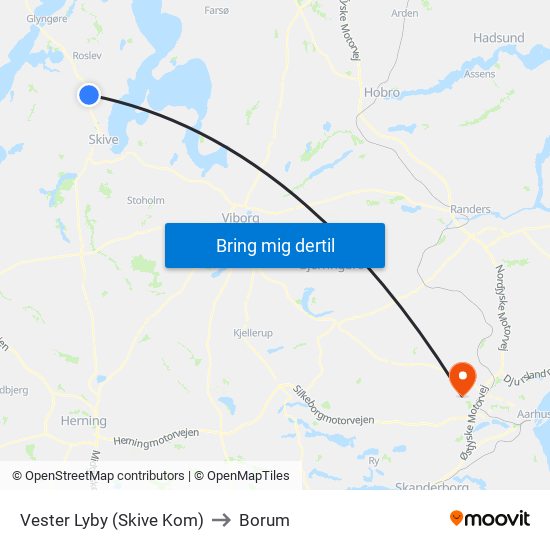 Vester Lyby (Skive Kom) to Borum map