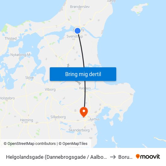 Helgolandsgade (Dannebrogsgade / Aalborg) to Borum map