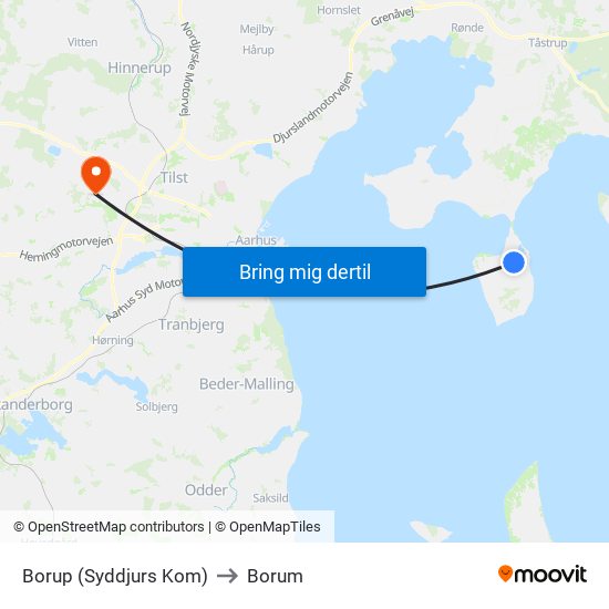 Borup (Syddjurs Kom) to Borum map