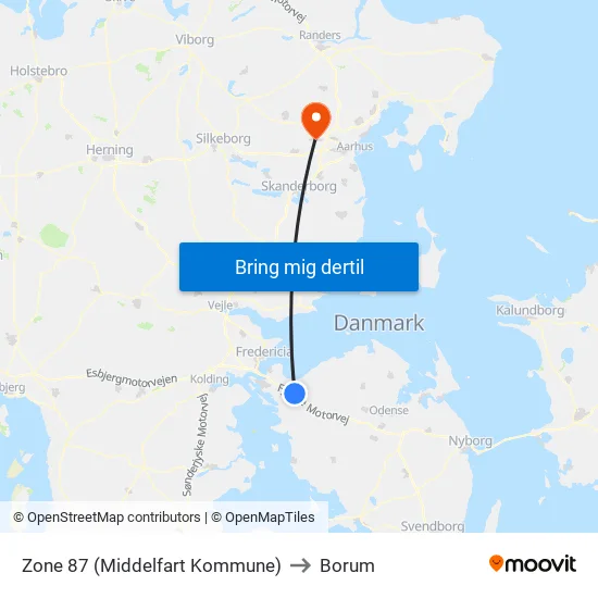 Zone 87 (Middelfart Kommune) to Borum map