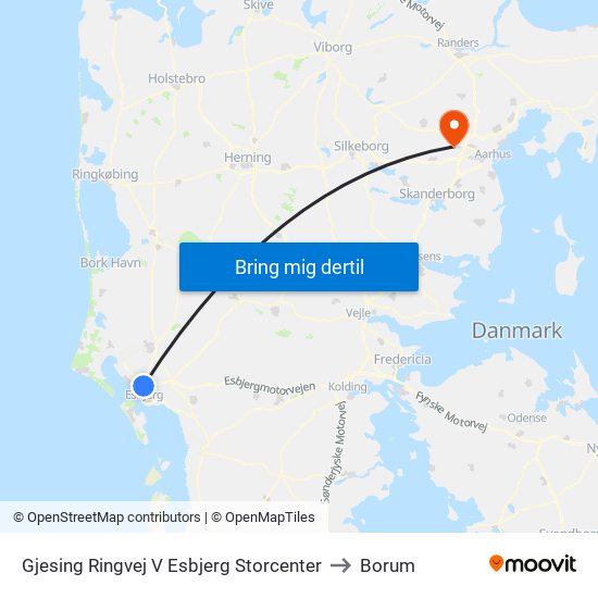 Gjesing Ringvej V Esbjerg Storcenter to Borum map