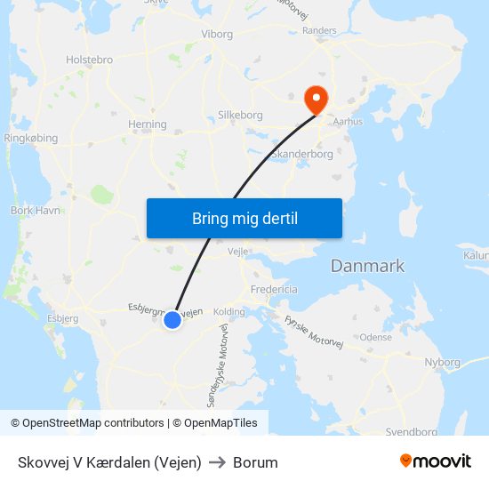 Skovvej V Kærdalen (Vejen) to Borum map