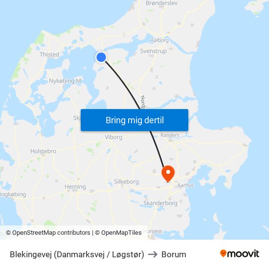 Blekingevej (Danmarksvej / Løgstør) to Borum map