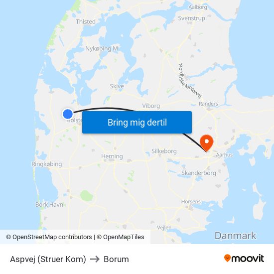 Aspvej (Struer Kom) to Borum map