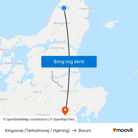 Kingosvej (Tørholmsvej / Hjørring) to Borum map