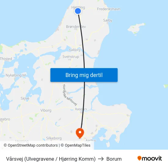 Vårsvej (Ulvegravene / Hjørring Komm) to Borum map