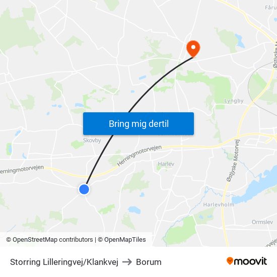 Storring Lilleringvej/Klankvej to Borum map