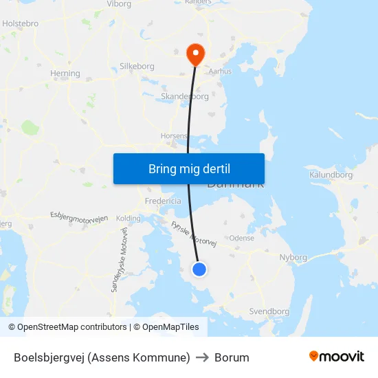 Boelsbjergvej (Assens Kommune) to Borum map