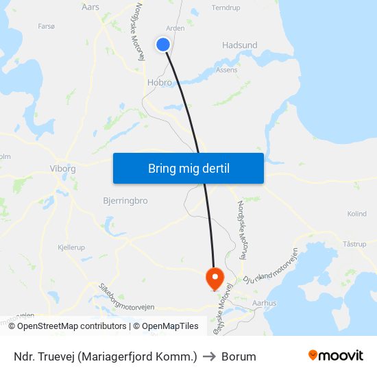 Ndr. Truevej (Mariagerfjord Komm.) to Borum map
