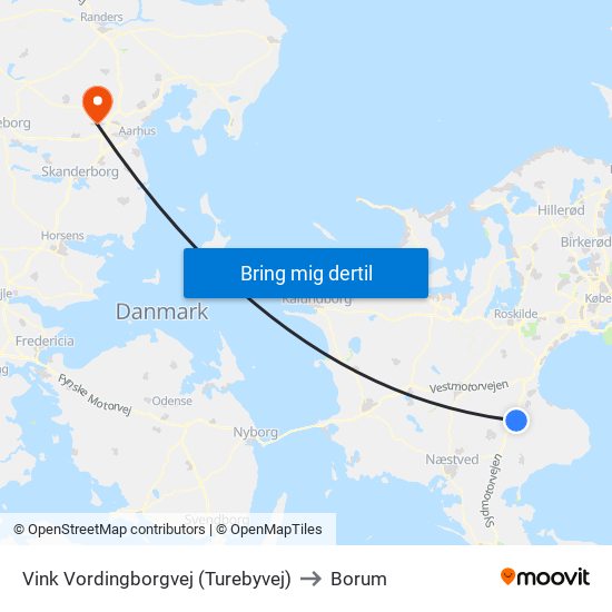 Vink Vordingborgvej (Turebyvej) to Borum map