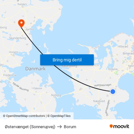 Østervænget (Sonnerupvej) to Borum map