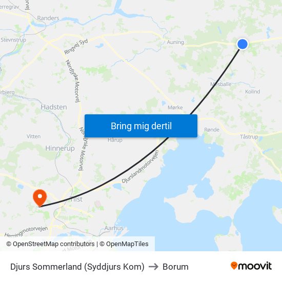 Djurs Sommerland (Syddjurs Kom) to Borum map