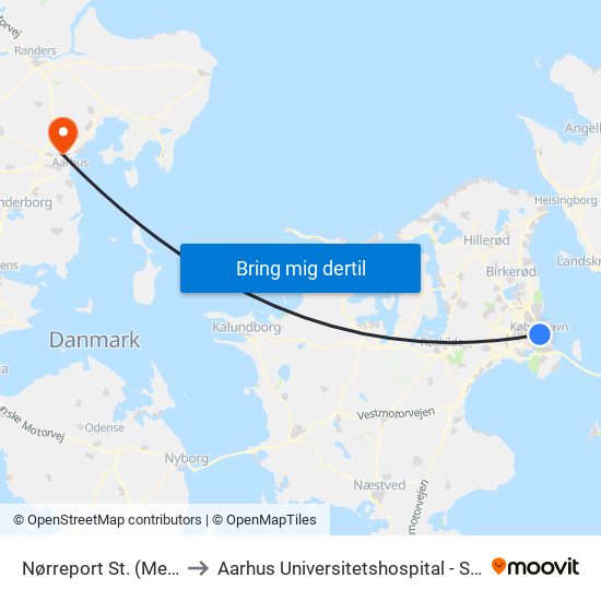 Nørreport St. (Metro) to Aarhus Universitetshospital - Skejby map